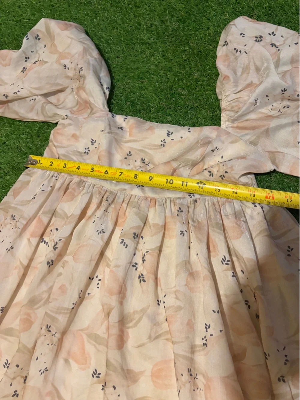 Storia Cream Floral Maxi Dress with Subtle Blush Accents